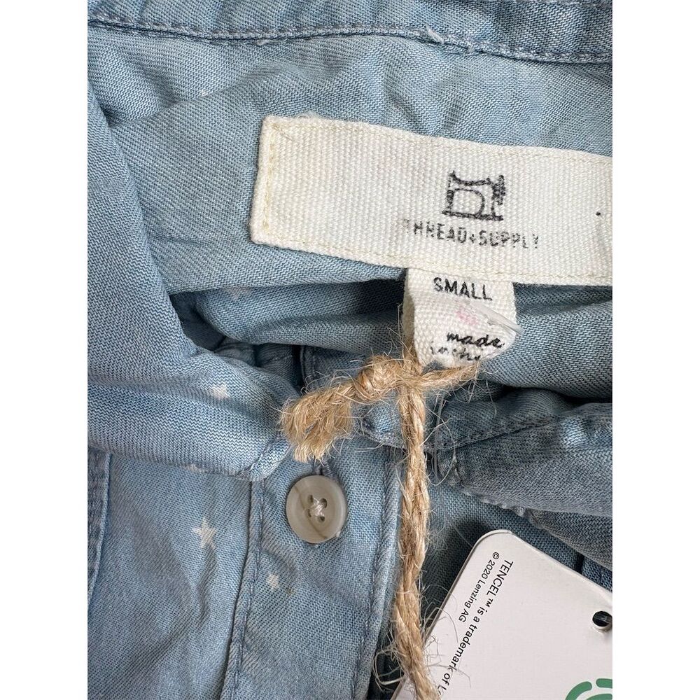 Thread‎ & Supply Women's Chambray Star Shirt Dress Blue Size S New with tags - Picture 4 of 4